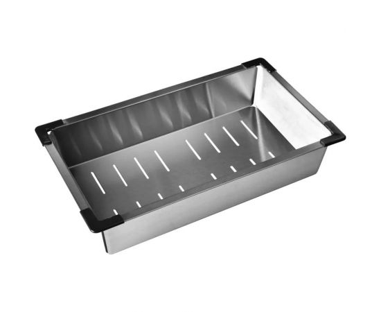 Кухонная мойка из нержавеющей стали WISENT 4050 40x50 см, с металлическим коландером WWS34050/W30420/WGER010 – изображение 3