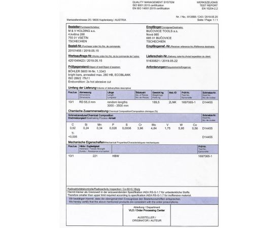 Плашка HSS М 5 шаг 0,8 мм. D20 мм Bucovice Tools 240050 – изображение 3