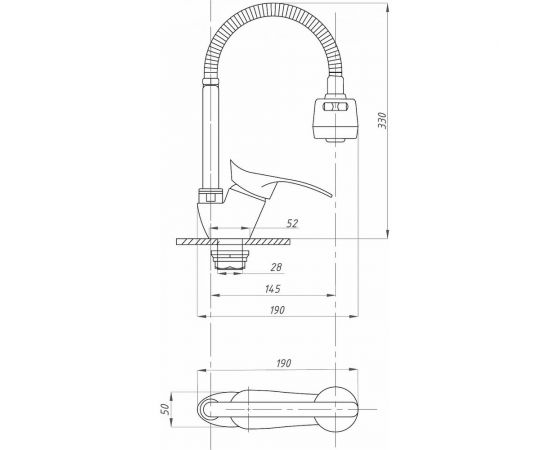 Смеситель для кухни FAUZT гибкий излив, тип См-МОЦБА FZs-811-115 – изображение 4