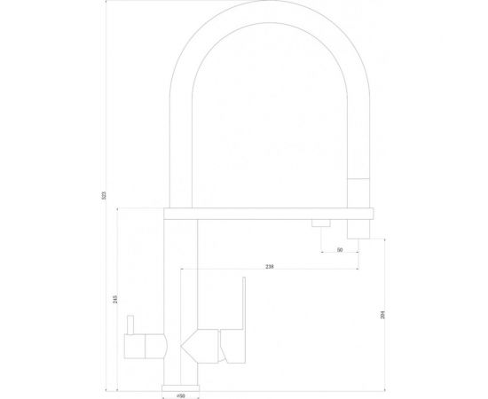Смеситель для кухни Swedbe Selene Plus с вытяжным белым шлангом 8441 – изображение 4