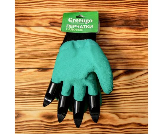 Садовые нейлоновые перчатки Greengo, покрытие латекс, Землеройки для левши 3036173 – изображение 5