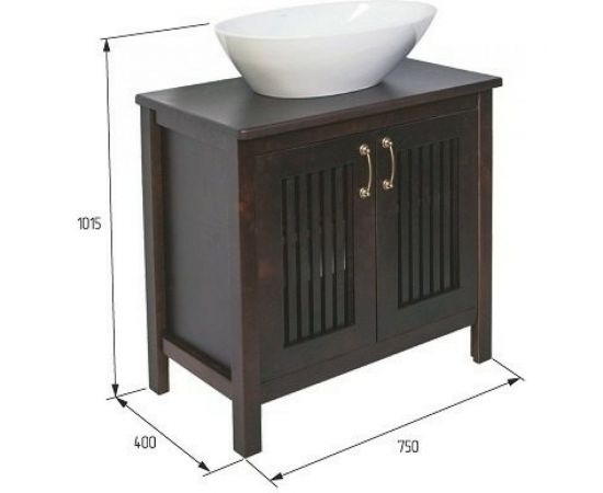 Напольная тумба с раковиной Orange Capri-2 75 см, орех OCN-75TU+RA – изображение 6