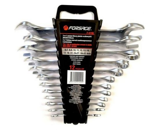 Набор комбинированных и рожковых ключей Forsage 12 предметов F-5198 