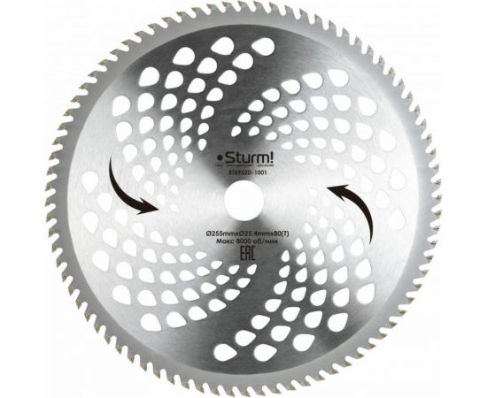 Фреза универсальная с твердосплавными напайками (255x25.4 мм; 80Т) для бензотриммера Sturm BT8952D-1001 