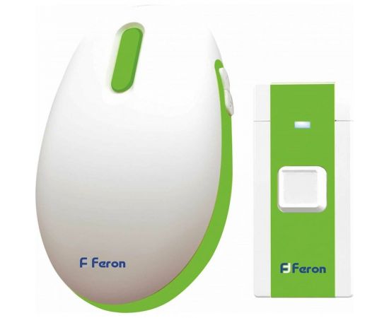 Электрический дверной звонок FERON 36 мелодий, белый, зеленый, E-375 23688 