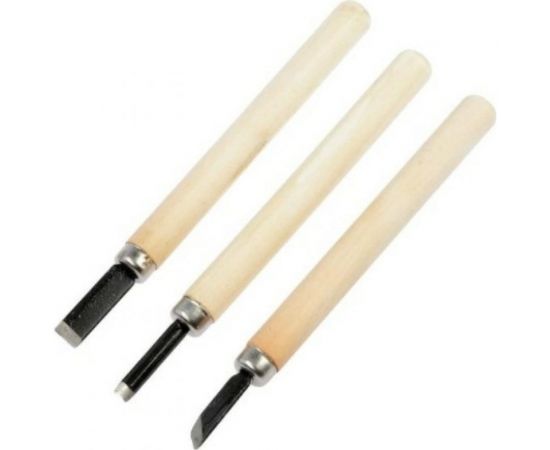 Набор резцов по дереву TUNDRA деревянная рукоятка, 3 шт. 2303625 