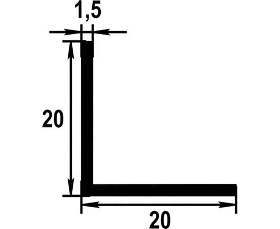 Профиль уголок ГОСТ декор Лука 20x20x1,5 мм, 2,7 м, анодированный, Золото УТ000011880 