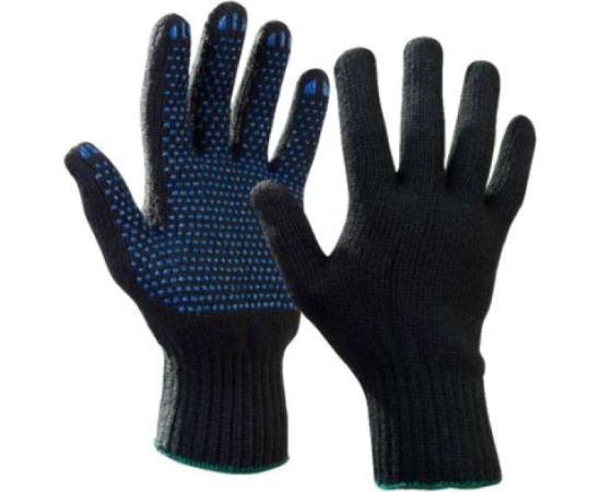 Трикотажные перчатки ООО ГУП Бисер, с ПВХ, 10 класс, черный 2225544148133 