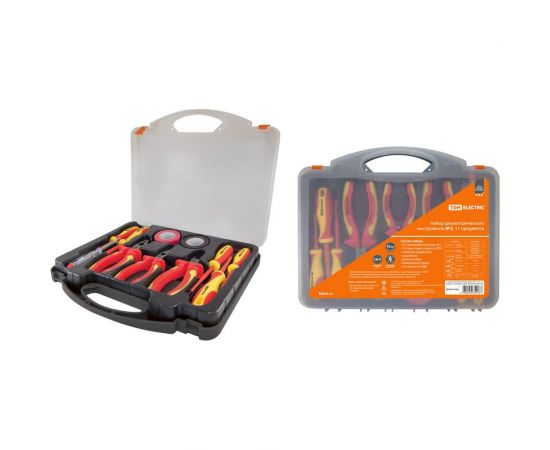 Набор диэлектрического инструмента №2, пластиковый чемодан, 11 предметов, 1000В, “ЭкспертЭлектрик” TDM SQ1017-0102 