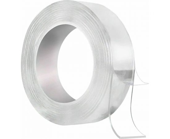 Прозрачная, двусторонняя, акриловая клейкая нано лента TORSO 8 мм х 3 м 5180087 