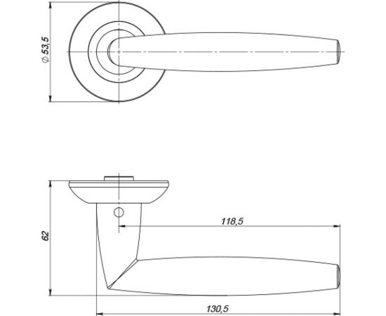 Раздельная ручка PUNTO SUPREME ZR SN/CP-3 матовый никель/хром 41105 – изображение 2