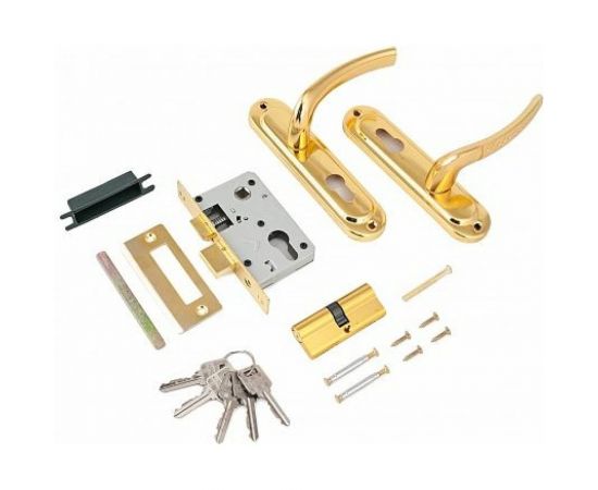 Врезной замок с ручкой Стандарт 132/50 GP латунь 4854 – изображение 2