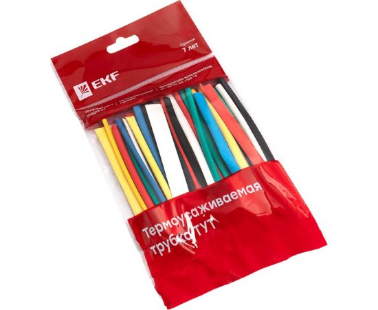 Набор термоусадочных трубок EKF PROxima ТУТ нг, 6 цветов по 5 штук, разного диаметра, 100мм tut-n-3-r – изображение 2