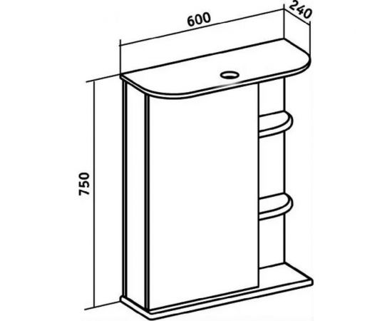 Зеркальный шкаф RUNO Магнолия 60 левый 00000000030 – изображение 2