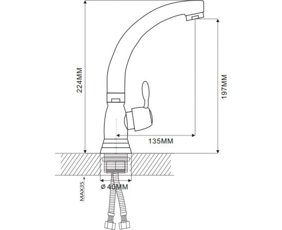 Моно-смеситель Ekko с гайкой E41096 – изображение 2