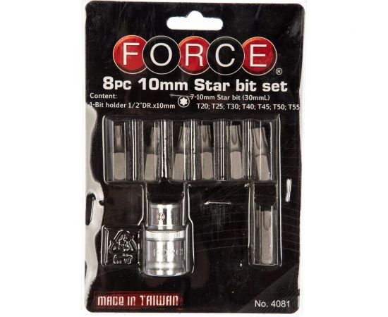 Набор бит Torx 30 мм с держателем (T20; T25; T30; T40; T45; T50; T55) FORCE 4081 – изображение 2