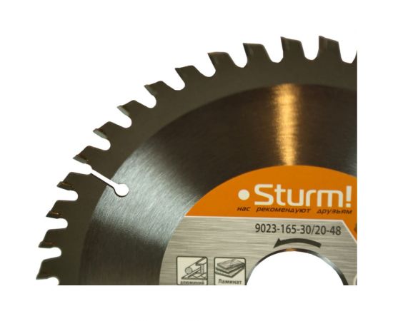 Диск пильный (165x30/20 мм; 48 зубьев; Мульти рез) Sturm 9023-165-30/20-48 – изображение 2