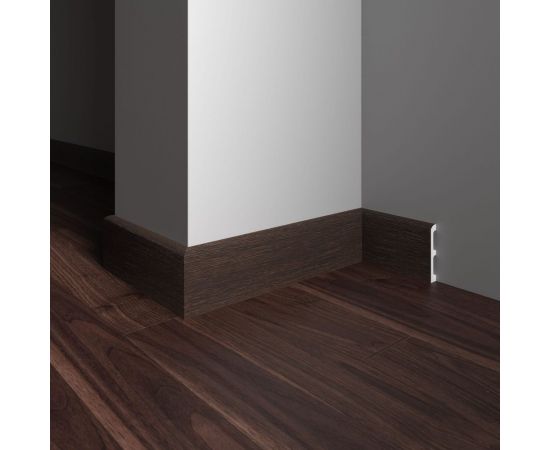 Плинтус напольный ударопрочный влагостойкий (темный орех; 80Х13Х2400 мм) Decor-Dizayn 706-73SH – изображение 3