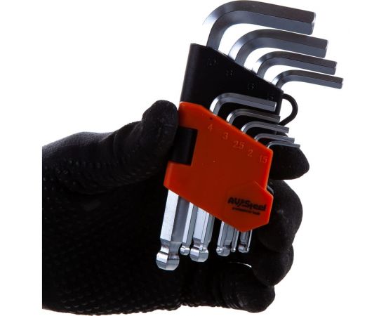 Набор ключей шестигранных с шаром AV Steel 9 предметов AV-364109 – изображение 3