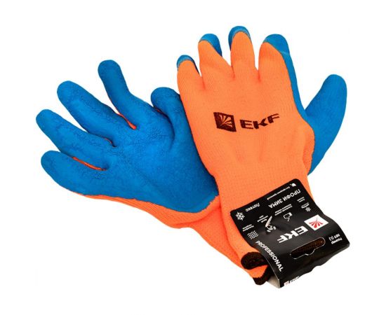 Рабочие утепленные перчатки EKF ПРОФИ ЗИМА с рельефным латексным покрытием, 10 класс, 9 размер pe10lt-9-pro – изображение 5