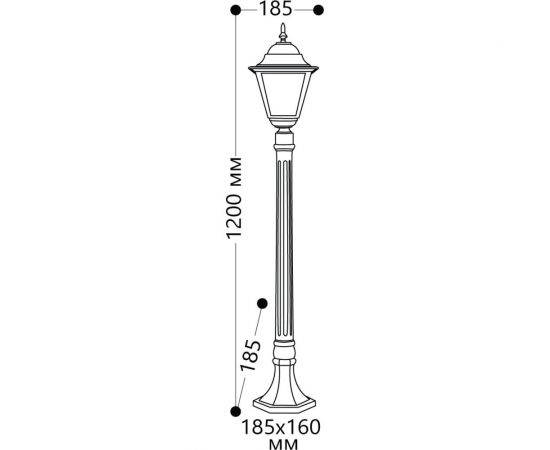 Садово-парковый светильник, столб 100W E27 230V, белый Feron 4210 11033 – изображение 6