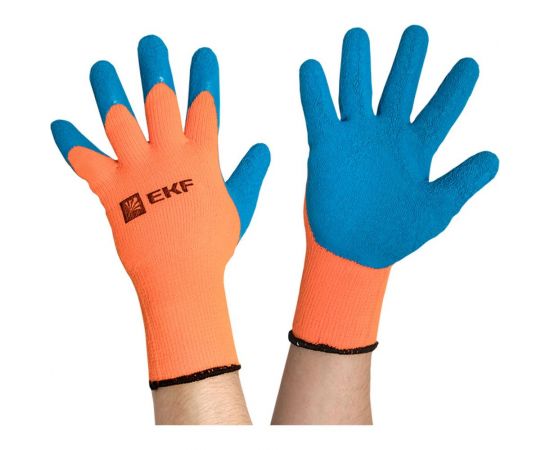 Рабочие утепленные перчатки EKF ПРОФИ ЗИМА с рельефным латексным покрытием, 10 класс, 9 размер pe10lt-9-pro – изображение 6