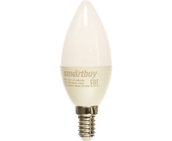 Светодиодная лампа Smartbuy LED C37-07W/4000/E14 SBL-C37-07-40K-E14 