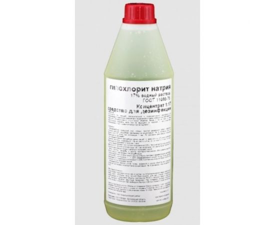 Дезинфицирующее средство APIS Гипохлорит натрия марка А 17% водный раствор, бутылка 1.1 кг 4665296516428 