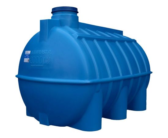 Овально-горизонтальный бак AQUAPLAST 2000 л, синий 4630017951956 
