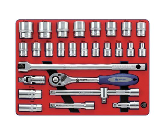 Набор торцевых головок 1/2 с принадлежностями 28шт МАСТАК 5-004228:8527 