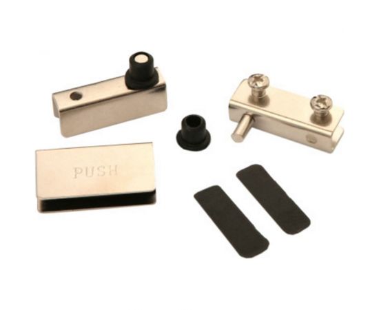 Петли для 1 стеклянного фасада BOYARD без сверления, никель, HG001/Ni 107080 