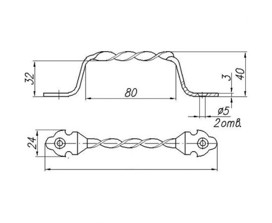 Витая ручка Делга Классик белая 6001 – изображение 2