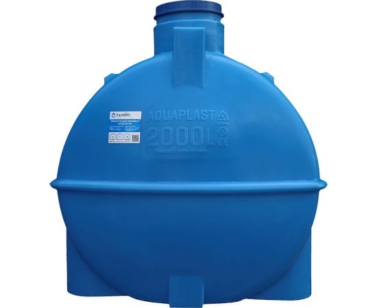 Овально-горизонтальный бак AQUAPLAST 2000 л, синий 4630017951956 – изображение 2