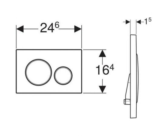 Geberit Sigma01 Смывная клавиша, двойной смыв: Матовый хром, лакированный 115.770.JQ.5 УТ005784 – изображение 2