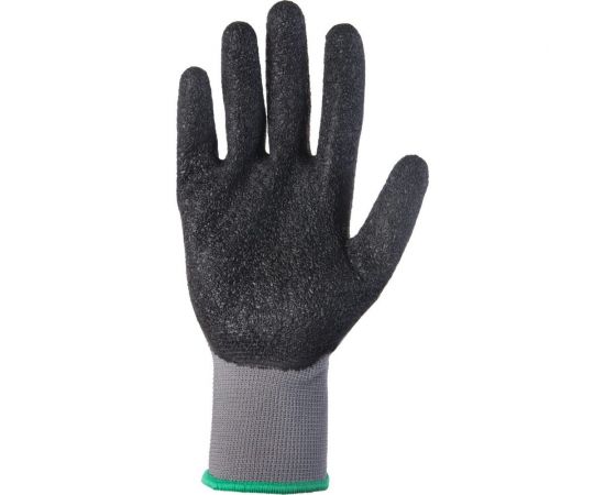 Защитные перчатки из полиэфирной пряжи c рельефным латексным покрытием Jeta Safety размер 8/M, серый/черный JL061/M – изображение 2