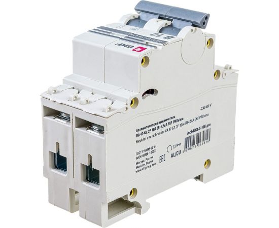 Автоматический выключатель EKF PROxima ВА 47-63, 2P, 10А, 4,5kA, SQ mcb4763-2-10B-pro – изображение 2