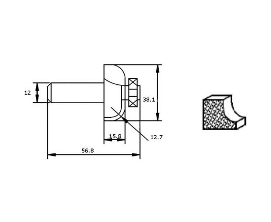 Фреза HM галтельная (38.1х15.8х12.7х56.8 мм) REDVERG 840611 6625737 – изображение 2