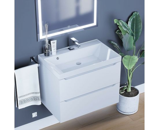 Подвесная тумба с раковиной uperwood Tanos 70 см, белая 291020226 – изображение 2