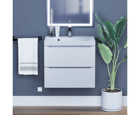 Подвесная тумба с раковиной uperwood Tanos 60 см, белая 291020225 – изображение 3