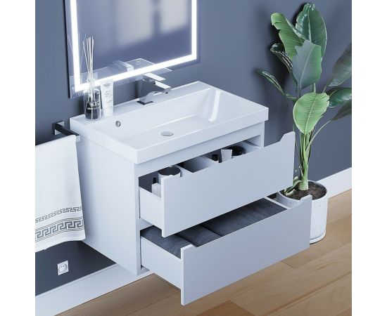 Подвесная тумба с раковиной uperwood Tanos 70 см, белая 291020226 – изображение 3