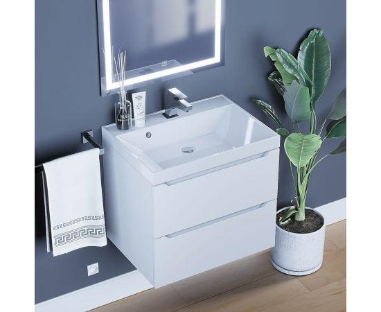 Подвесная тумба с раковиной uperwood Tanos 60 см, белая 291020225 – изображение 4