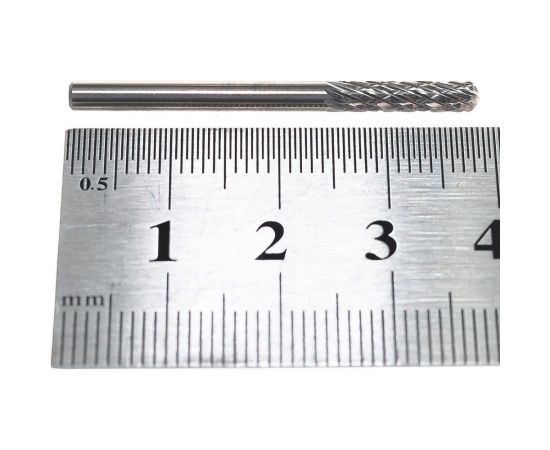 Борфреза твердосплавная сфероцилиндрическая с двойной насечкой (3х14 мм; хвостовик 3 мм) ПНЕВМО-ТРЕЙД C0314-M03 – изображение 4