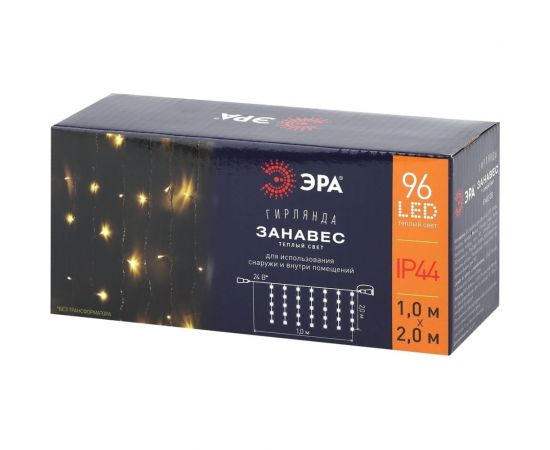 Гирлянда ЭРА ENOZ2B Дождь, занавес, 1мх2м, теплый свет, 96 LED, 24V, IP44 Б0041908 – изображение 8