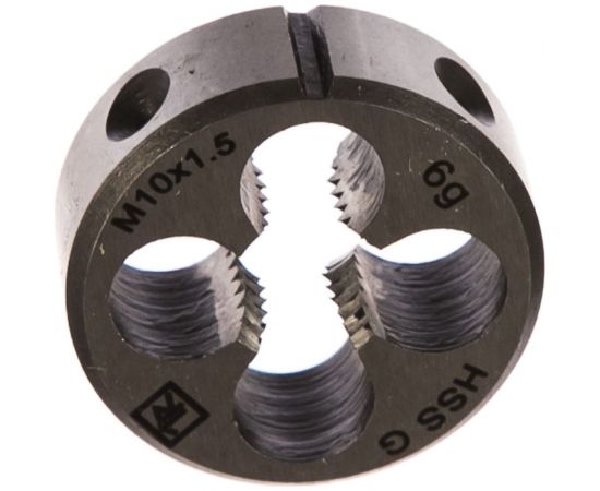 Круглая ручная плашка М10х1.5, HSS, Ф30х11 мм Thorvik D-COMBO MD1015 52837 