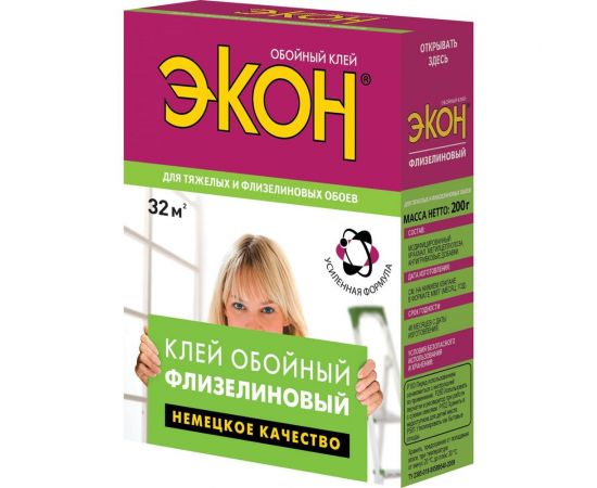 Обойный клей ЭКОН Флизелиновый 200 г Б0023059 