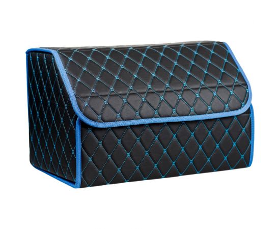 Органайзер в багажник автомобиля СОФИЯ черный, стежка Ромб бабочка, 49х30х30 см 00-00001636 