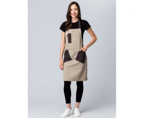Универсальный фартук с грудкой Факел Крафт, бежевый/коричневый 87478103 