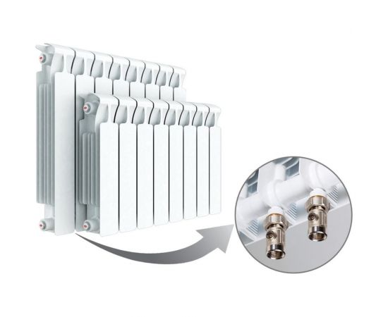 Радиатор RIFAR Monolit Ventil 500 х10 сек НП лев MVL 50мм RM50010НЛ50 – изображение 2