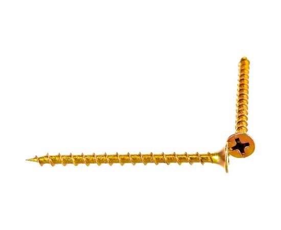 Саморез по дереву для ГКЛ Метизный двор 3,5x51, желтый, цинк, Ph2, 250 шт. 4690441028228 – изображение 2
