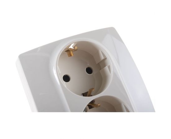 Розетка ЭРА 12-2104-02 2X2P+E Schuko со шторками, 16АХ-250В, слоновая кость Б0014700 – изображение 2